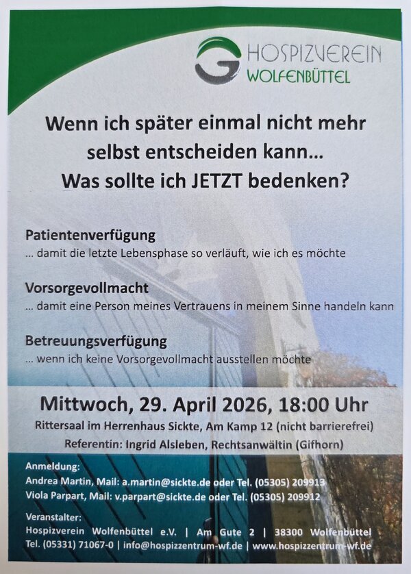 Bild vergr&ouml;&szlig;ern: Infoveranstaltung Hospiz WF