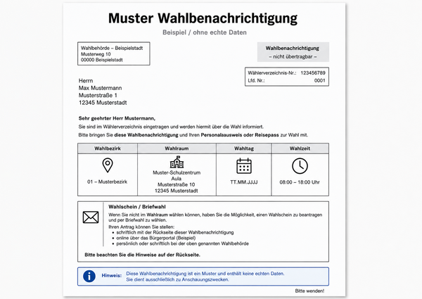 Bild vergr&ouml;&szlig;ern: Wahlbenachrichtigung